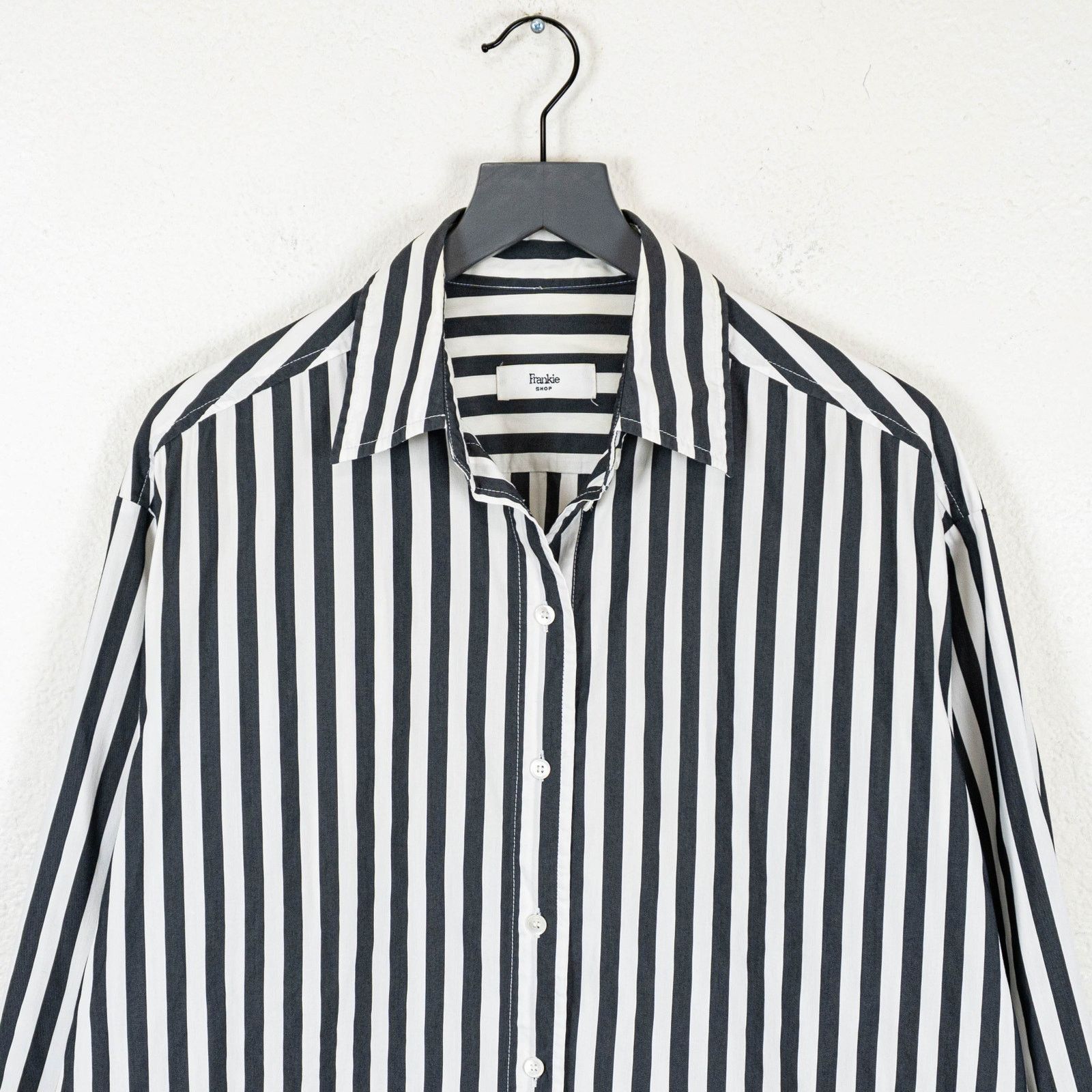 Other Frankie Shop Women's Boxy oversize Shirt Gray white stripe Size ONE SIZE - 9 Thumbnail