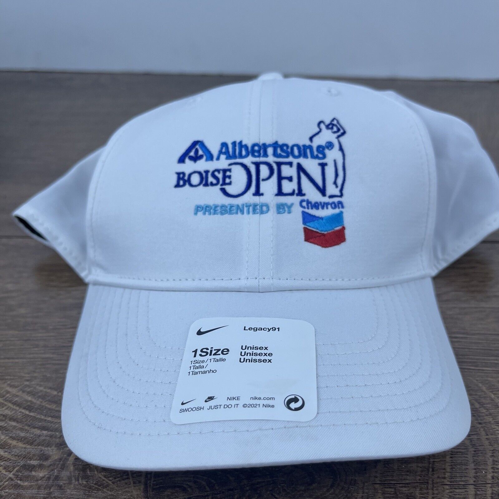 Nike Albertsons Boise Open Hat White Cap Nike Golf Hat Adjustable Size ONE SIZE - 2 Thumbnail
