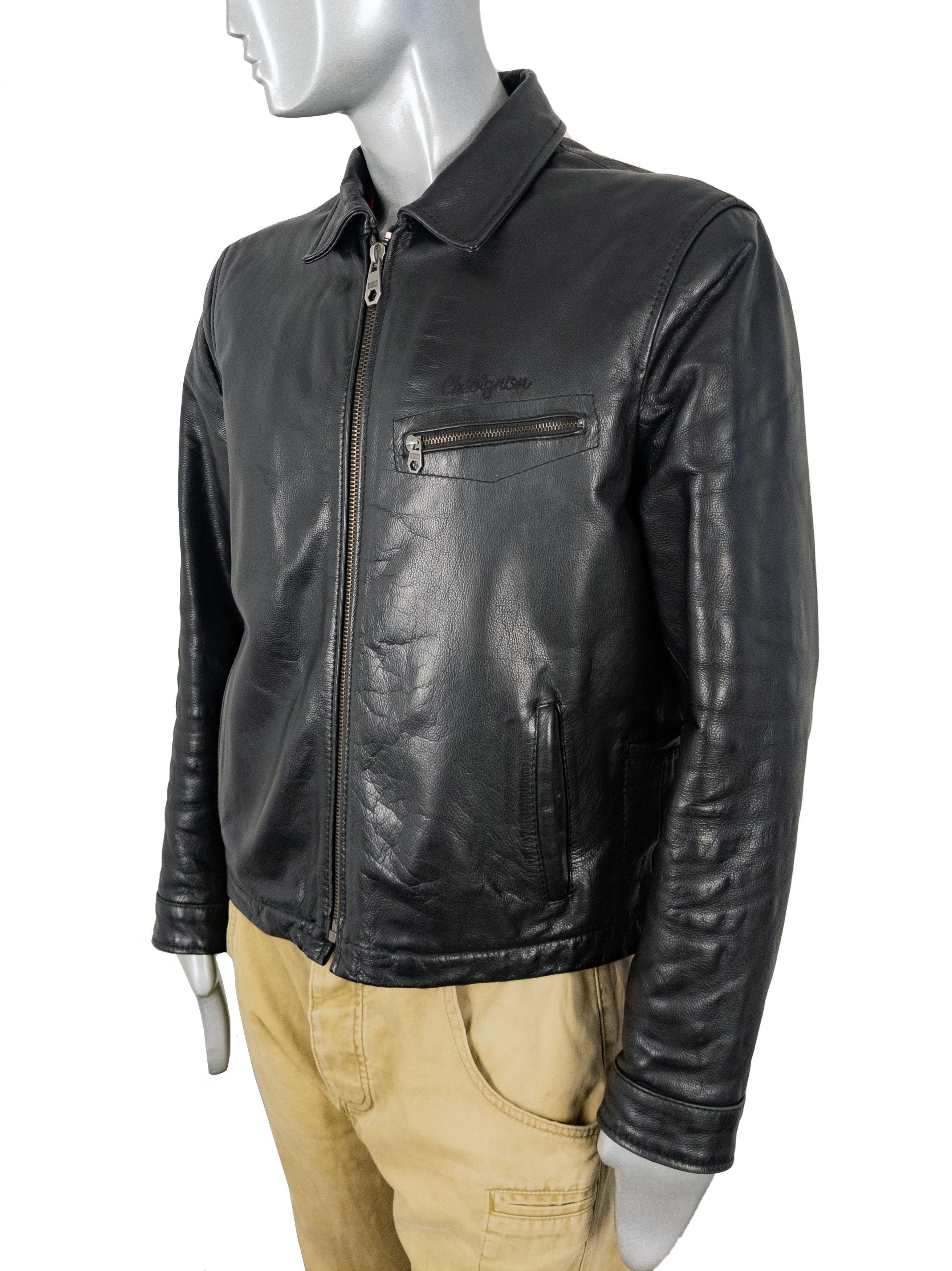 Chevignon Vintage Chevignon mens black leather jacket, Pilot size L Size US L / EU 52-54 / 3 - 5 Thumbnail