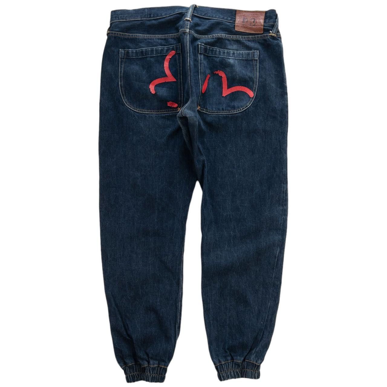 Evisu Vintage Evisu Double Gull Elasticated Cuff Jeans Size W34 Size US 34 / EU 50 - 1 Thumbnail