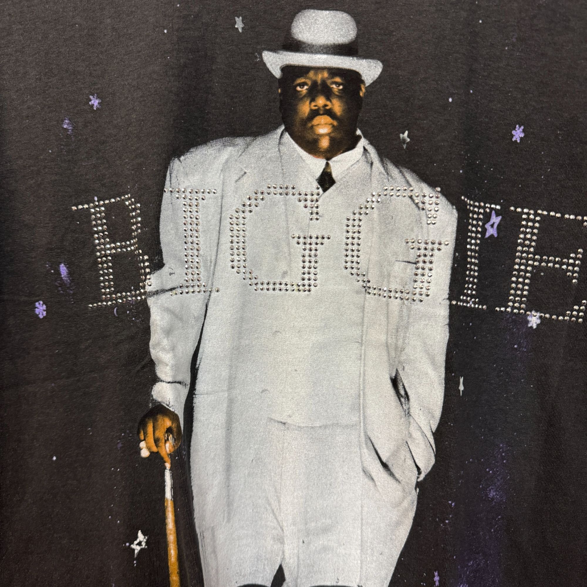 Rap Tees Biggie Smalls White Suir bedazzled shirt size small Size US S / EU 44-46 / 1 - 4 Thumbnail