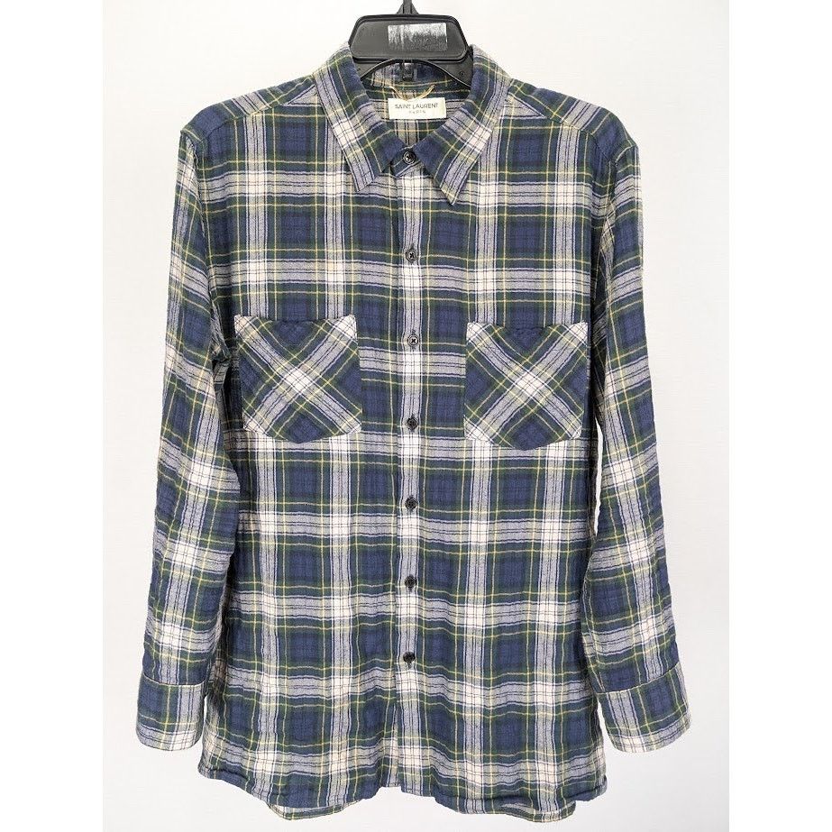 Saint Laurent Paris o1rshd1 CC20 Button Shirt in Multicolor Size US M / EU 48-50 / 2 - 2 Thumbnail
