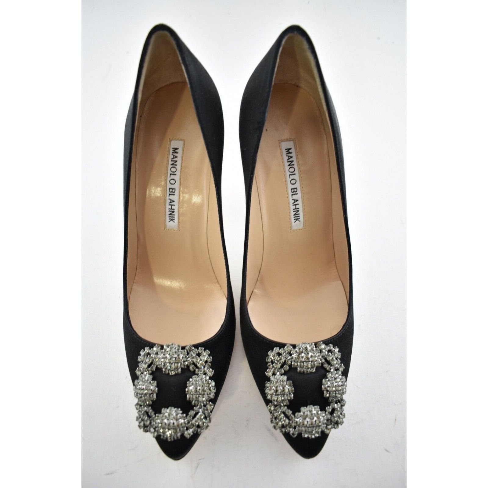 Manolo Blahnik Hangisi 105 Satin Crystal Jewel Buckle Classic Heel Pump 41 Size US 11 / IT 41 - 8 Thumbnail
