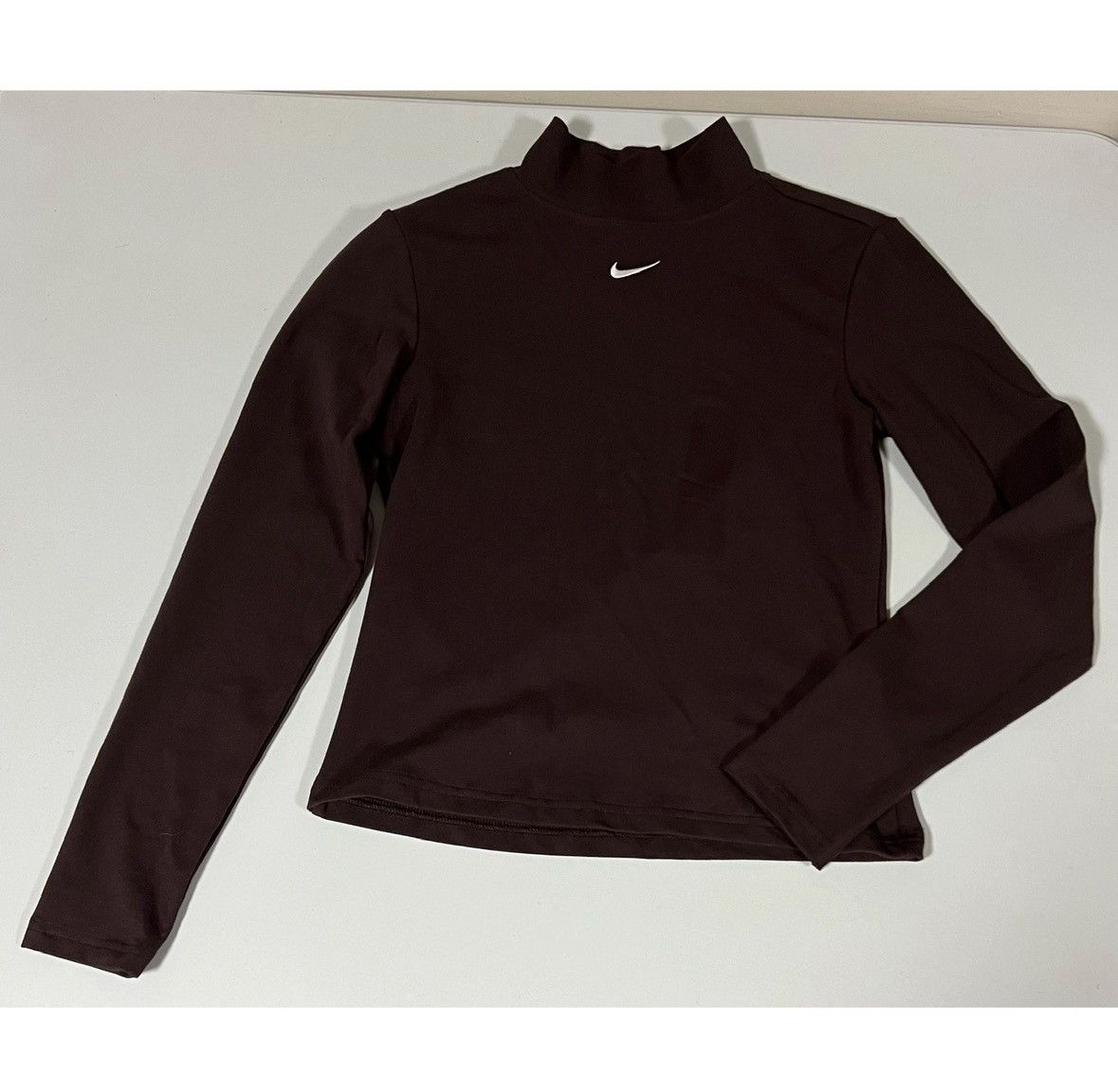 Nike Nike Brown Logo Long Sleeve Turtleneck Shirt Top Tee Size S🤎 Size S / US 4 / IT 40 - 2 Thumbnail