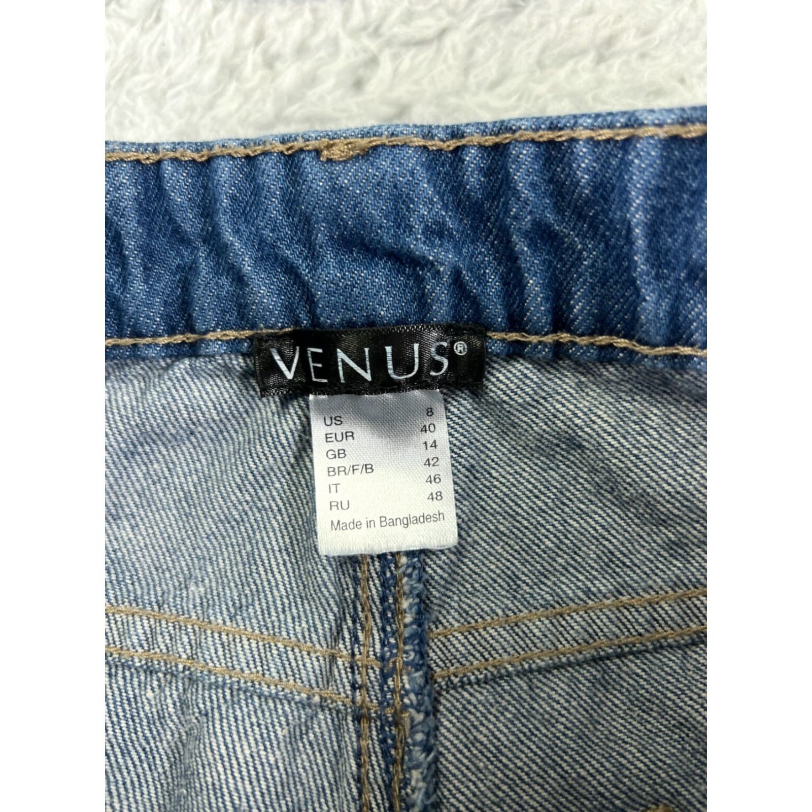 Venus Venus Jeans Womens 8 Blue Denim Flared Distressed Split Hem 28x32 Cotton Modern Womens Jeans Size 30" / US 8 / IT 44 - 6 Thumbnail