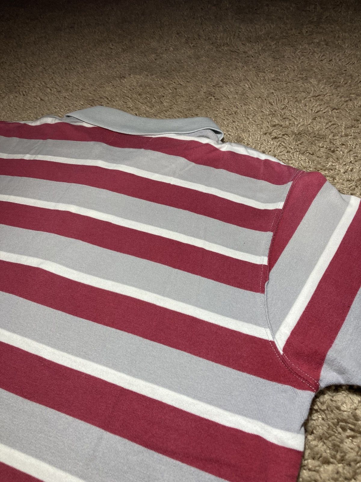 Japanese Brand 2001 Milkboy Genesis Striped Gray Zip Up Polo 90s Shirt MB Size US M / EU 48-50 / 2 - 8 Thumbnail