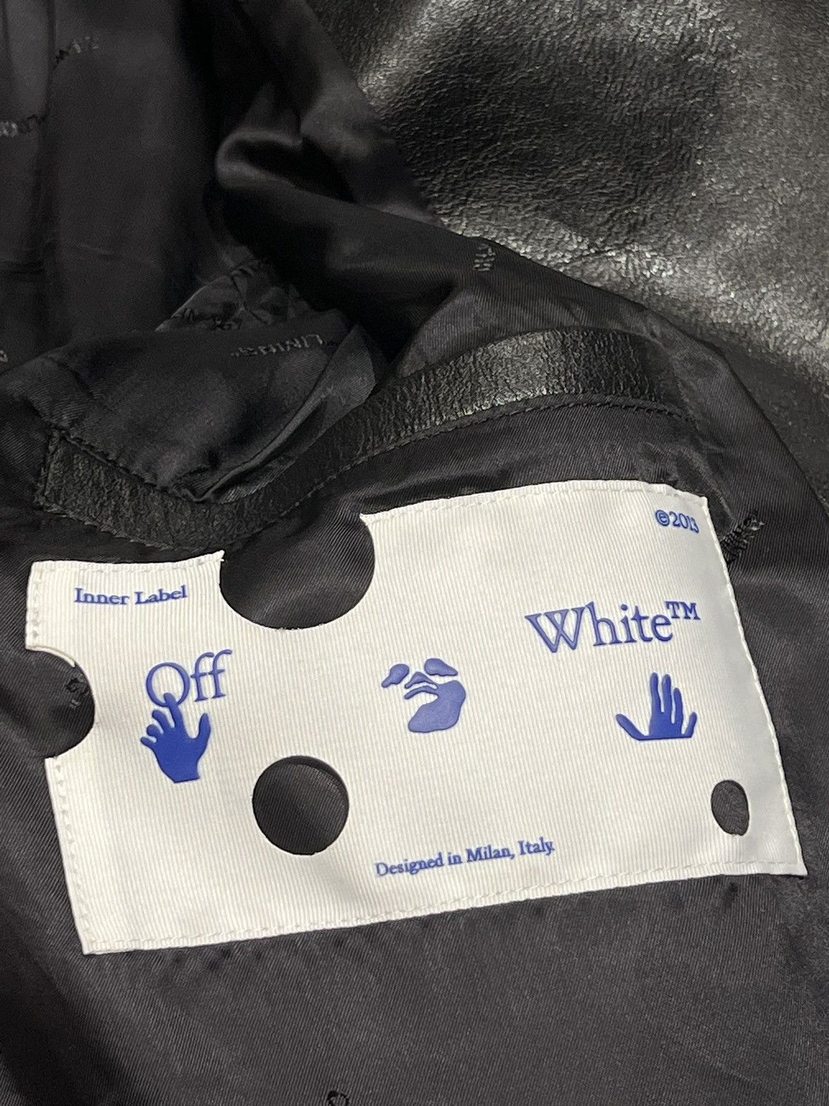 Off-White Off white (clean logo) leather jacket Size US L / EU 52-54 / 3 - 11 Thumbnail