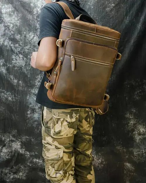 Divide The Youth Leather Men's Travel Backpack Size ONE SIZE - 1 Thumbnail