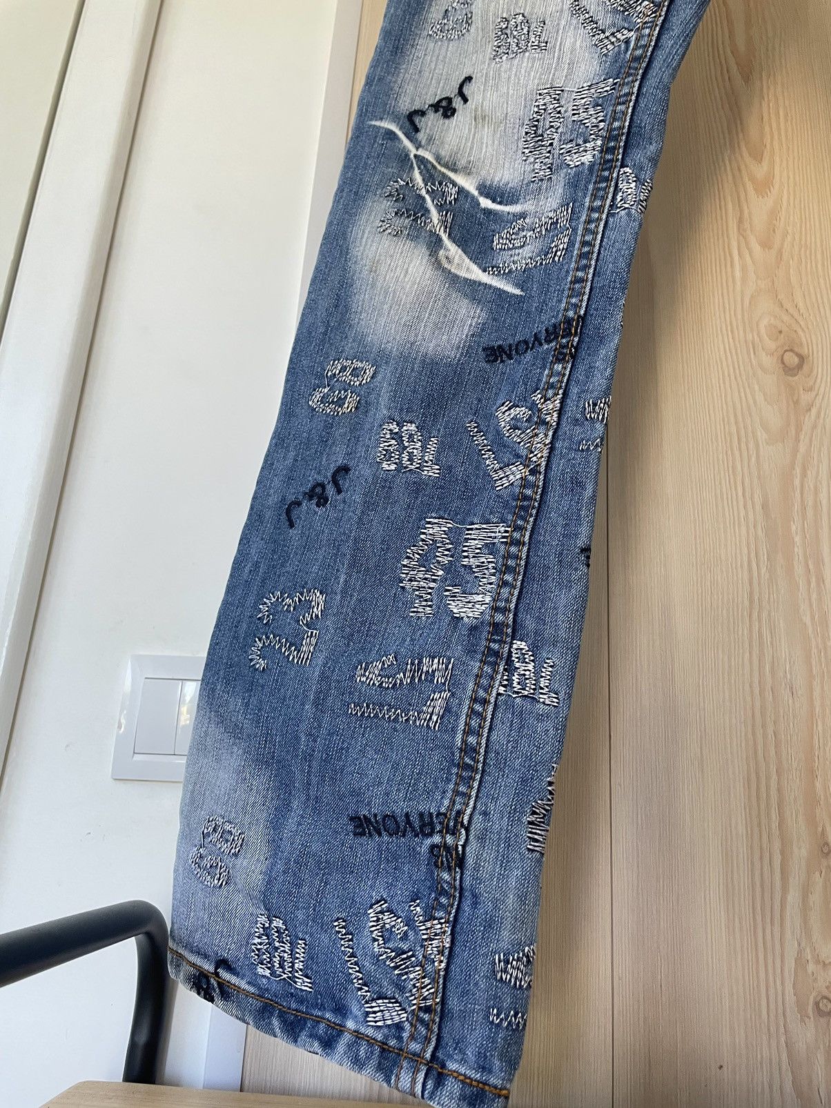 Japanese Brand × Vintage Crazy Vintage Y2K Archive Avant Garde Blue Denim Jeans Size US 30 / EU 46 - 6 Thumbnail