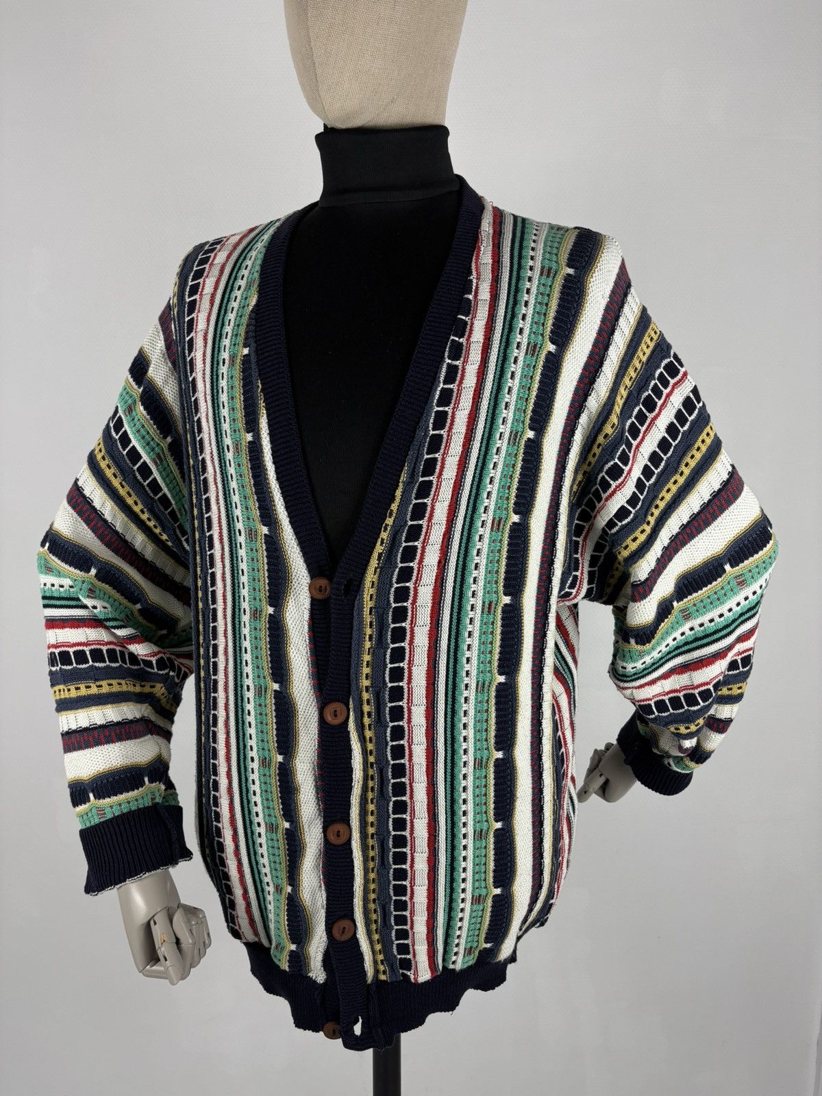 Coogi Rare 80's Archive Hand Knit Cardiagn Biggie Cosby Cable Pullover Jumper Sweater Jacket Size US L / EU 52-54 / 3 - 6 Thumbnail
