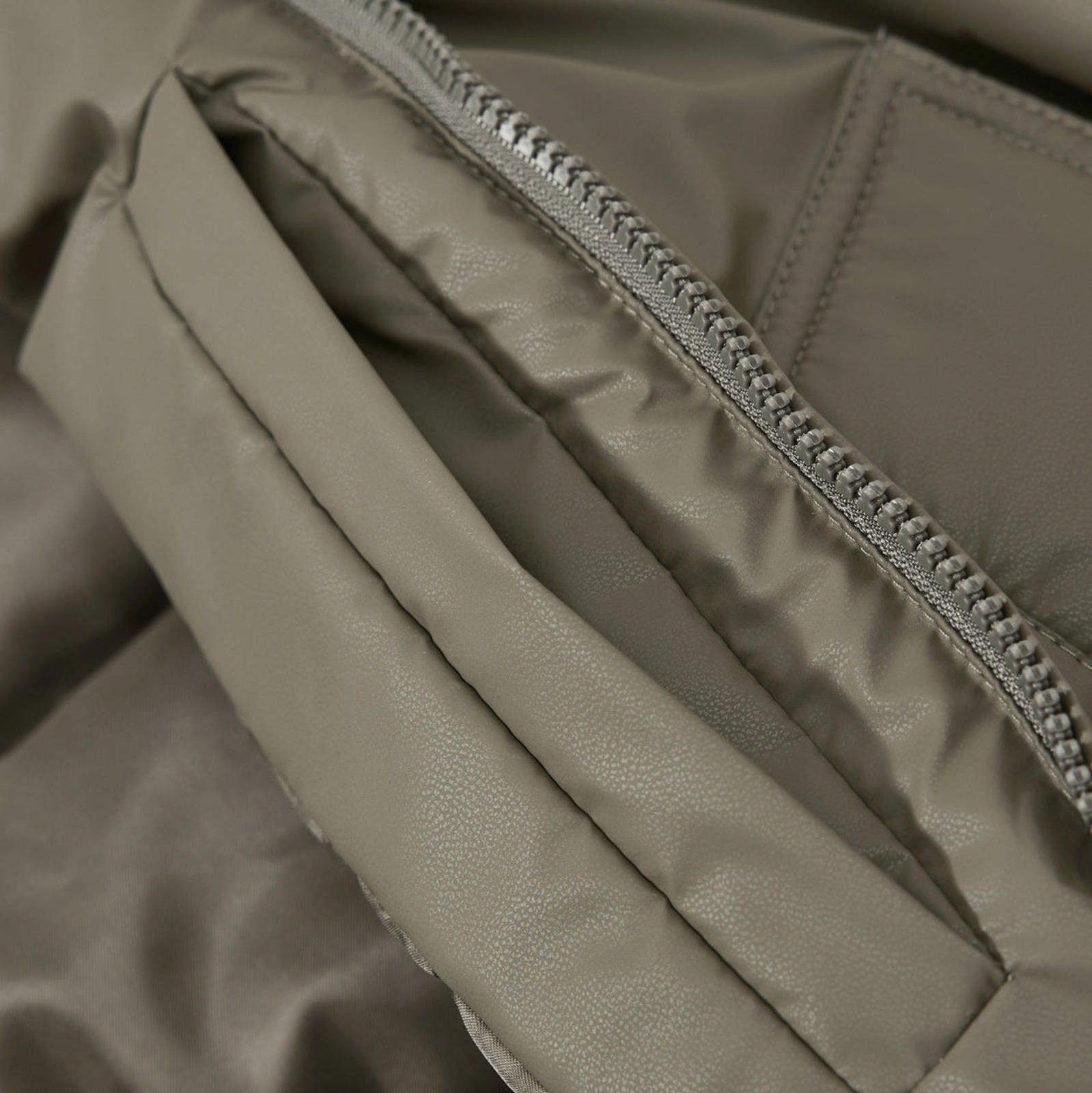 Japanese Brand Olive Green Cropped Puffer Jacket, Ribbed Cuffs Bomber Size M / US 6-8 / IT 42-44 - 4 Thumbnail