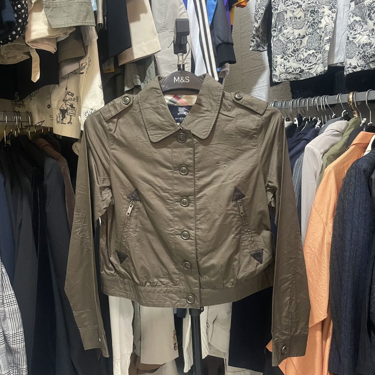 Burberry Burberry London Brand Cotton Parachute Collar Crop Jacket Size S / US 4 / IT 40 - 1 Thumbnail