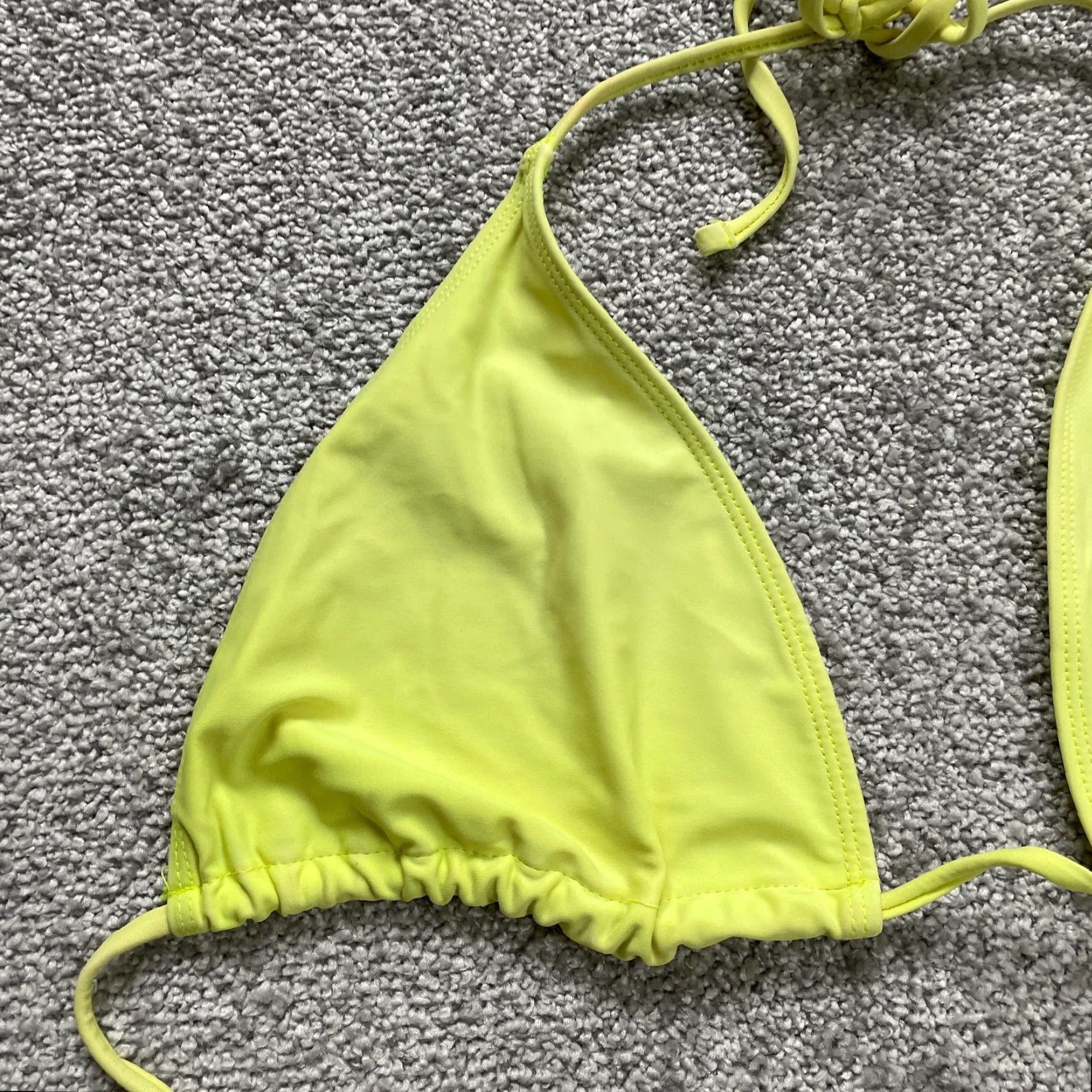Triangl Unbranded Triangle Swimwear Bikini Top Women Large Yellow Spaghetti Beach Size L / US 10 / IT 46 - 3 Thumbnail