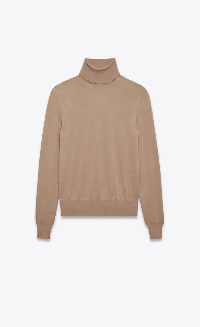 Saint Laurent Paris oc11z0126 752350 Turtleneck Sweater in Cashmere, Wool Silk Size US XL / EU 56 / 4 - 1 Thumbnail