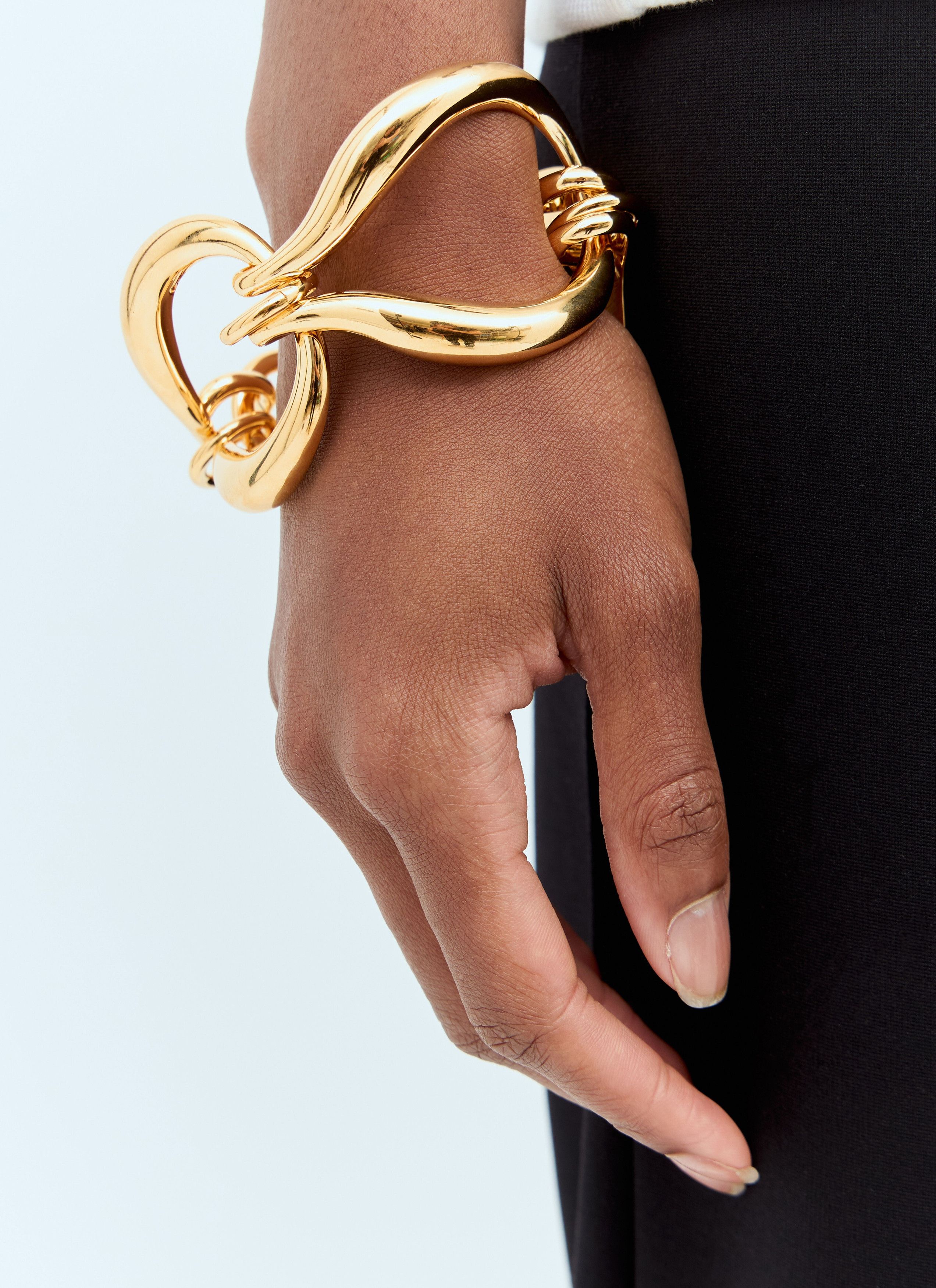 Saint Laurent Paris o1bcso1str0226 Size:M/Oversized Hook Bracelet in Golden Size ONE SIZE - 5 Thumbnail