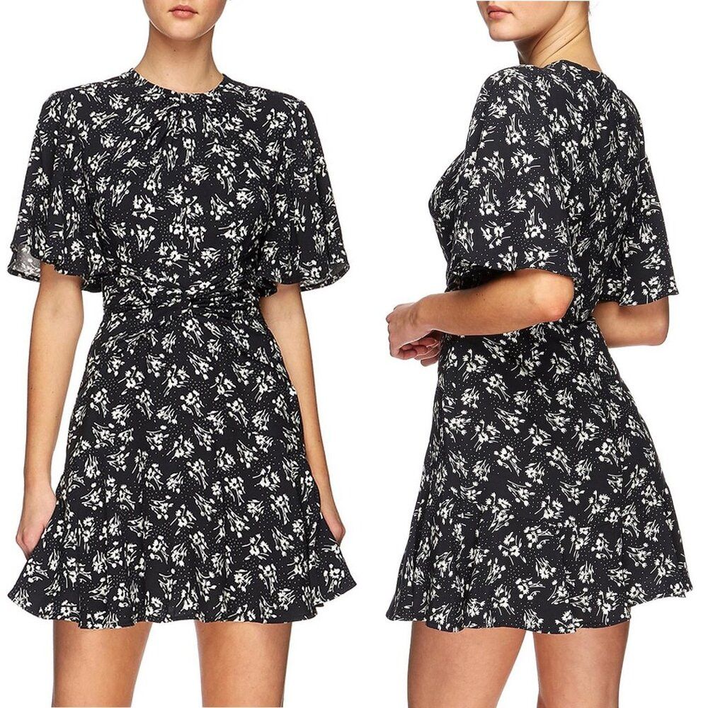 Other LOVER Mimosa Mini Floral Black Viscose Dress Size 8 Size M / US 6-8 / IT 42-44 - 3 Thumbnail