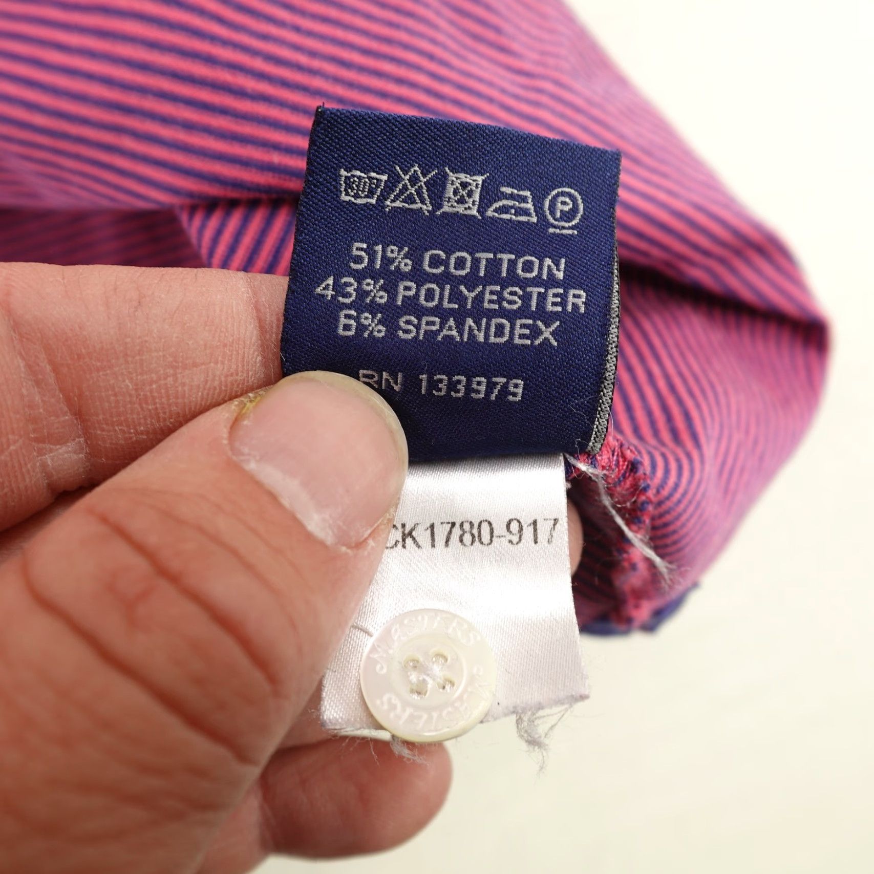 Vintage Masters Polo Shirt Men L Pink Purple Stripes Clubhouse Collection Golf Italy Size US L / EU 52-54 / 3 - 5 Thumbnail