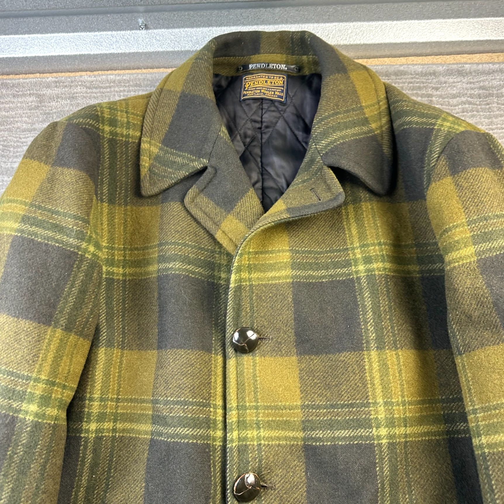Pendleton VINTAGE Pendleton Jacket Mens XL Green Plaid Coat Chore Wool Size US XL / EU 56 / 4 - 7 Thumbnail