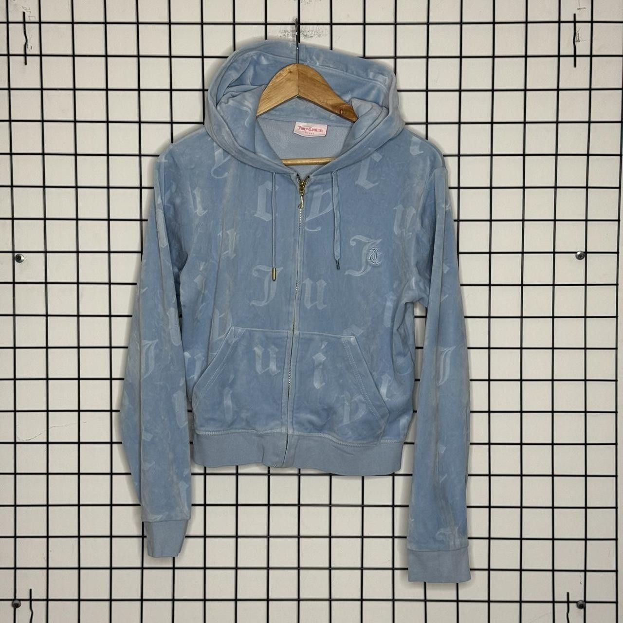 Juicy Couture Juicy Couture blue velour zip up hoodie Size M Size M / US 6-8 / IT 42-44 - 1 Thumbnail