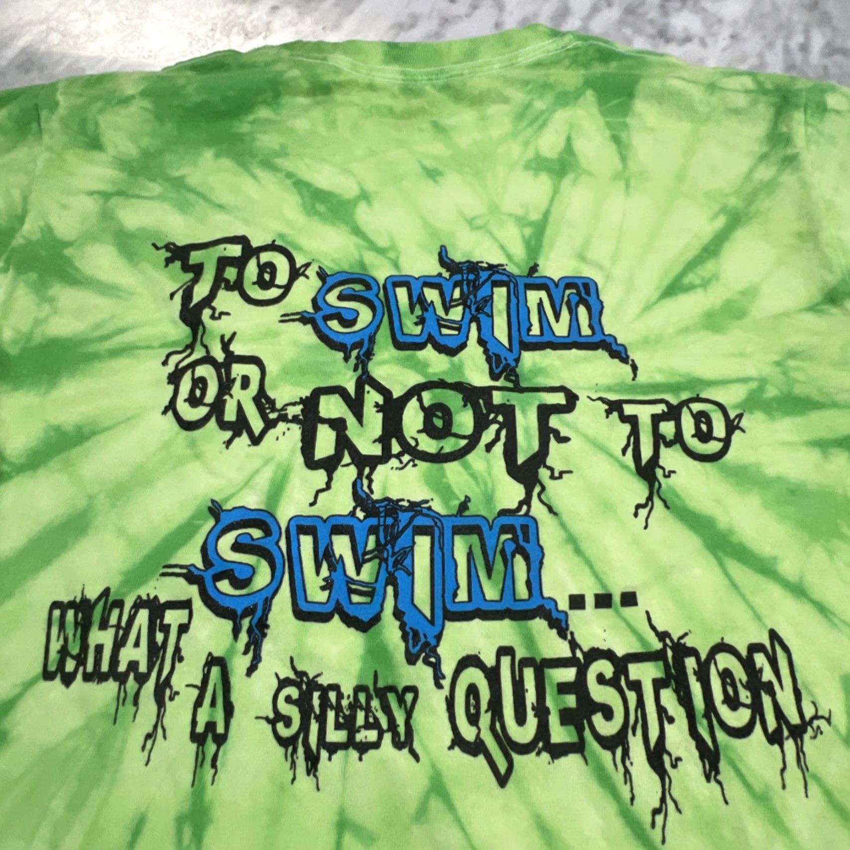 Area VINTAGE Tie-Dye Swim Team T-Shirt Double-Sided Adult Small Green Summer Swimming Mens Size US S / EU 44-46 / 1 - 4 Thumbnail