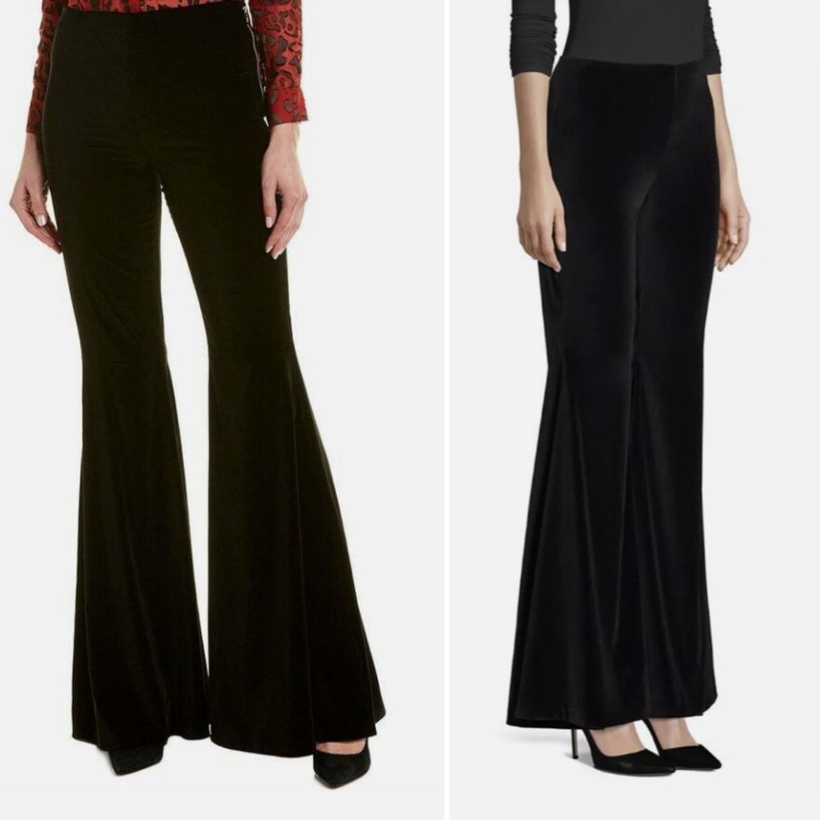 Alice + Olivia Alice + Olivia $399 Jinny Side-Zip Pants Black Velvet 6 EUC Size 28" / US 6 / IT 42 - 6 Thumbnail