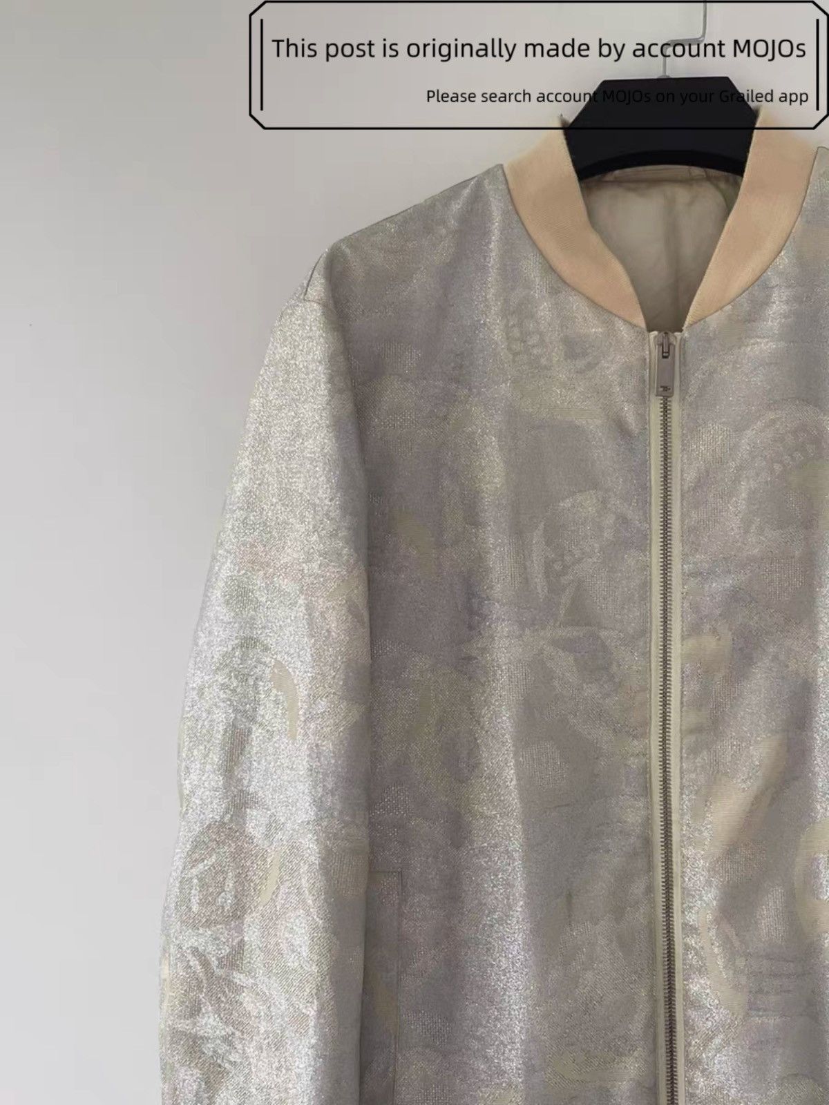 Alexander McQueen Sz 46 Alexander McQueen 15SS Silver Pattern Flight Jacket Size US S / EU 44-46 / 1 - 3 Thumbnail