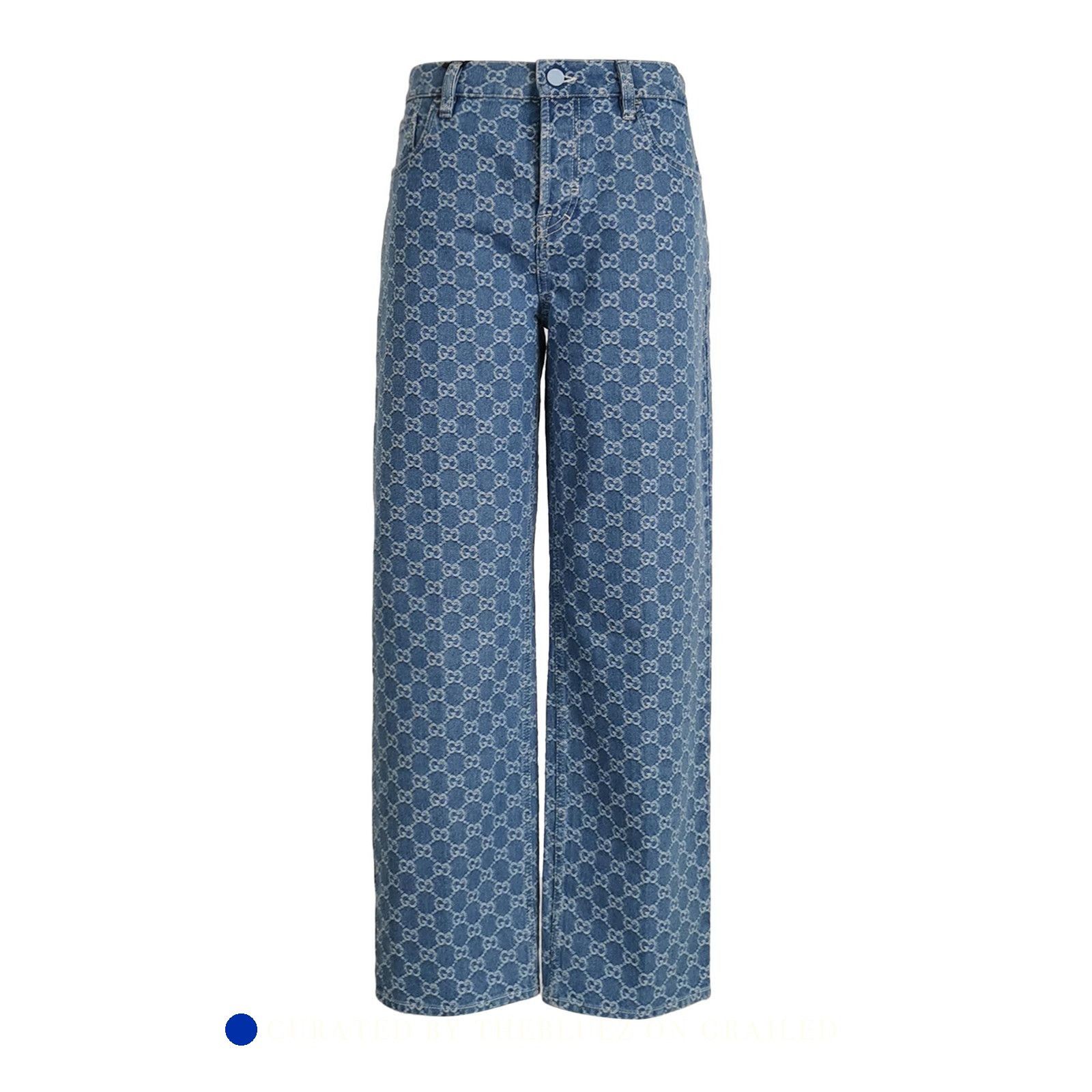 Gucci GG Monogram Blue Denim Jeans Size 26 Size US 26 / EU 42 - 1 Thumbnail