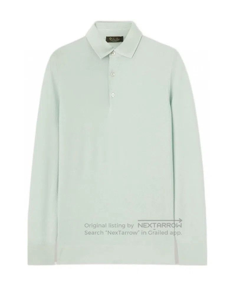 Loro Piana LORO PIANA Cashmere Polo in Ice Cream Color 100% Cashmere Size US L / EU 52-54 / 3 - 2 Thumbnail