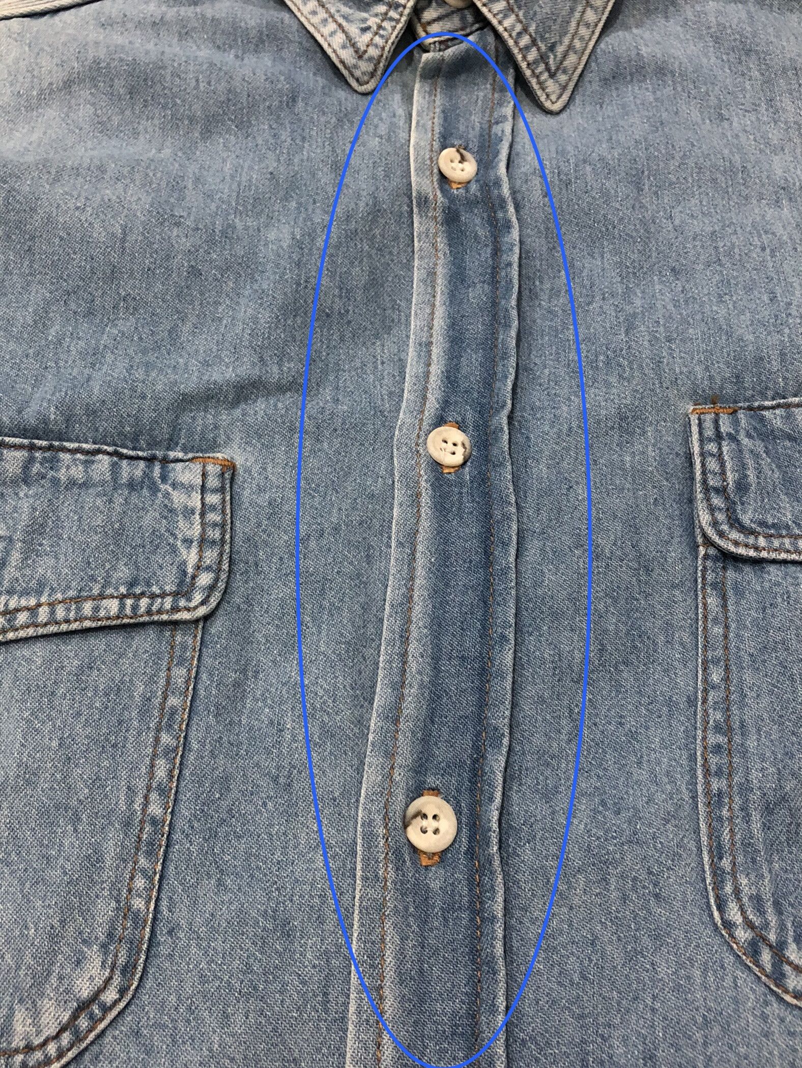 Blue Blue Japan × Japanese Brand × Vintage Vintage Worn Blue Blue Button Up Denim Shirt Size US M / EU 48-50 / 2 - 4 Thumbnail