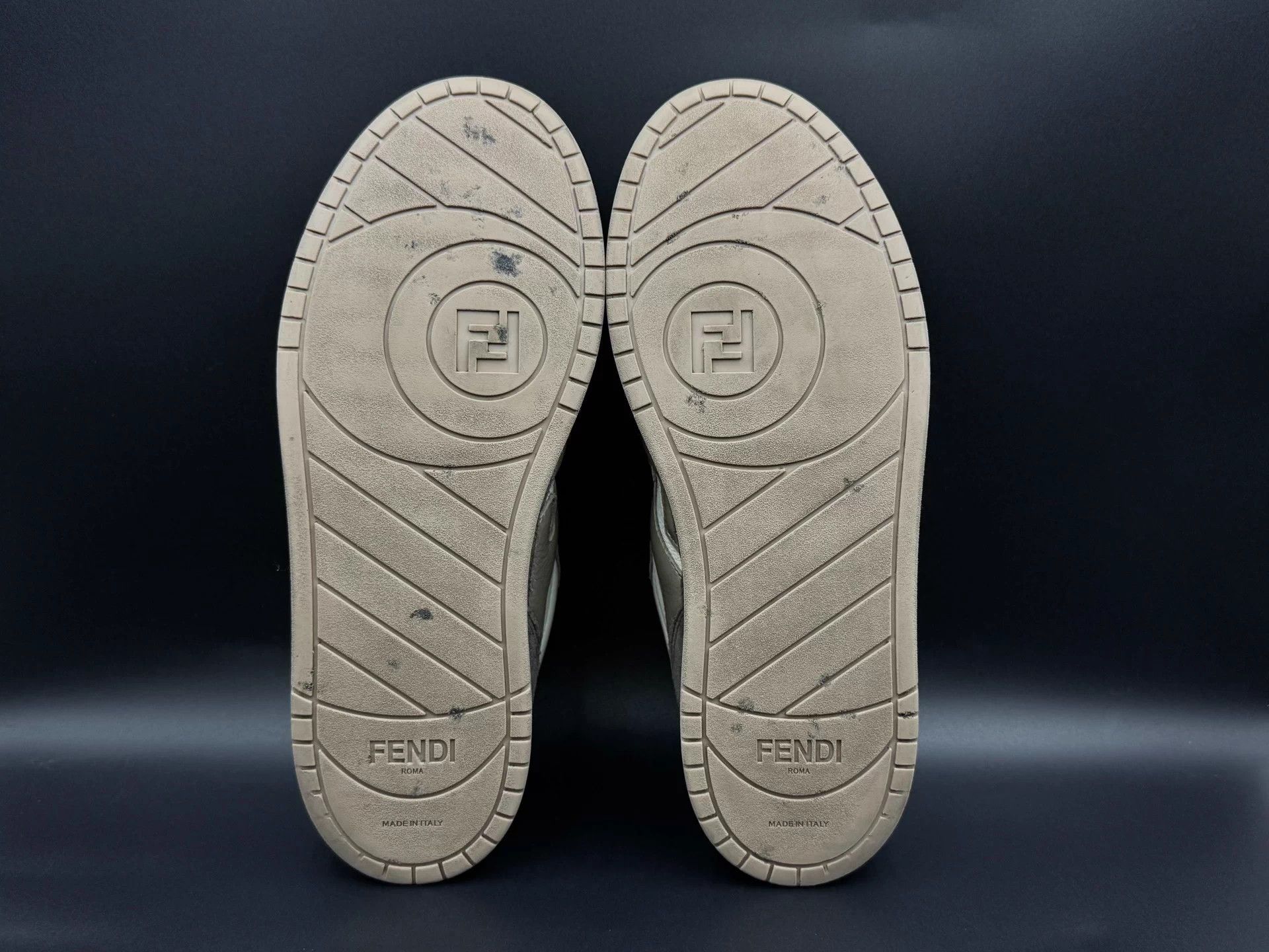 Fendi FENDI men's low-top lace-up gray white sneakers Size US 8 / EU 41 - 6 Thumbnail
