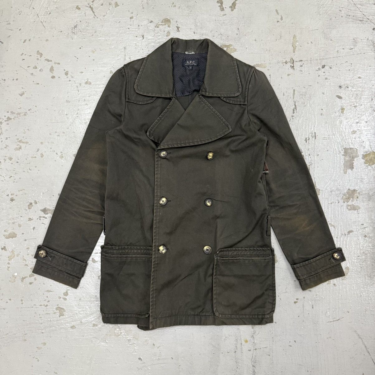 A.P.C. APC Double Breasted Peacoat Military Jacket Size US S / EU 44-46 / 1 - 1 Thumbnail