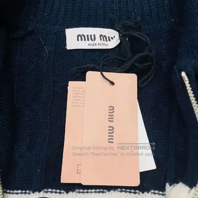Miu Miu Miu Miu Navy Wool Jacket with Zip Front . Size M / US 6-8 / IT 42-44 - 3 Thumbnail