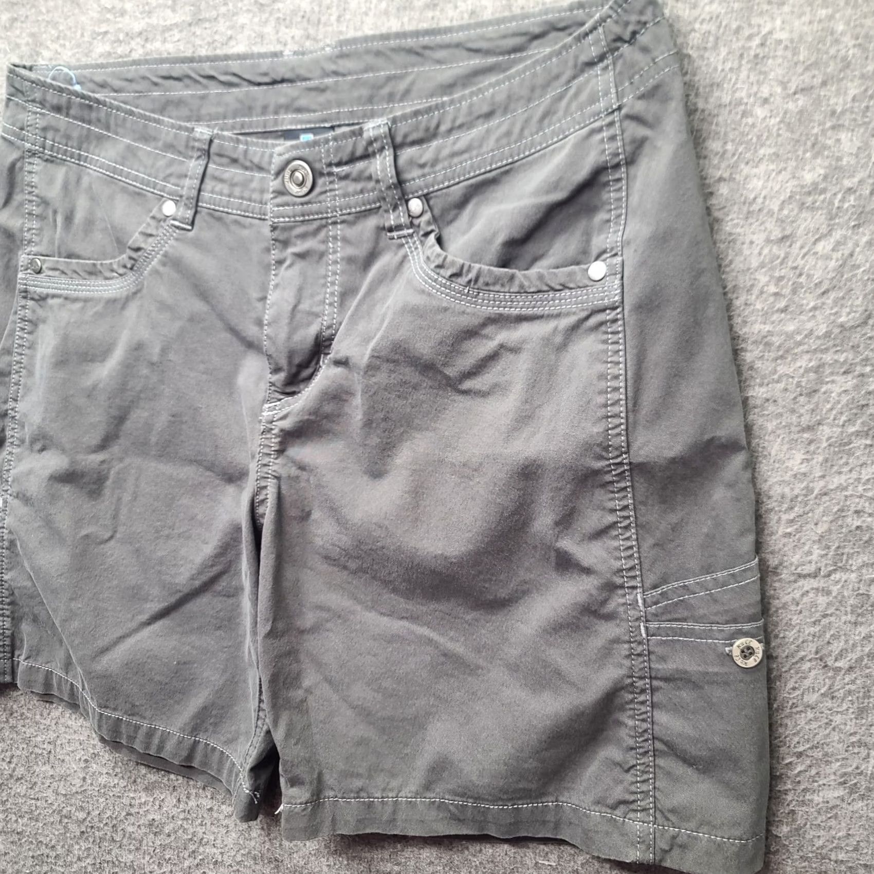Vintage Kuhl Shorts Womens 8 Cargo Pocket Cotton Nylon Spandex Canvas Relaxed Mid Rise Gray Outdoor Hiking PT Size 30" / US 8 / IT 44 - 6 Thumbnail