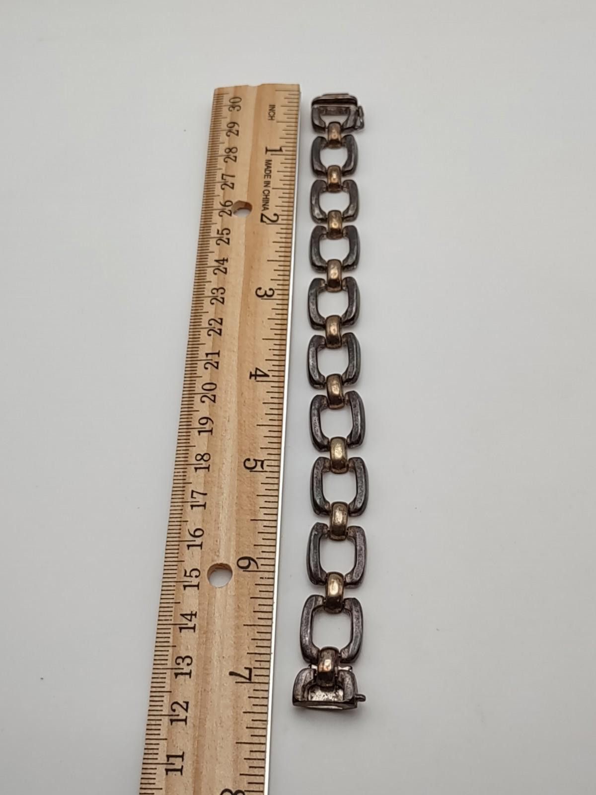 Vaz Rajan RAJ Sterling Silver Mixed Metal Link Bracelet Boho 21.7g Size ONE SIZE - 3 Thumbnail