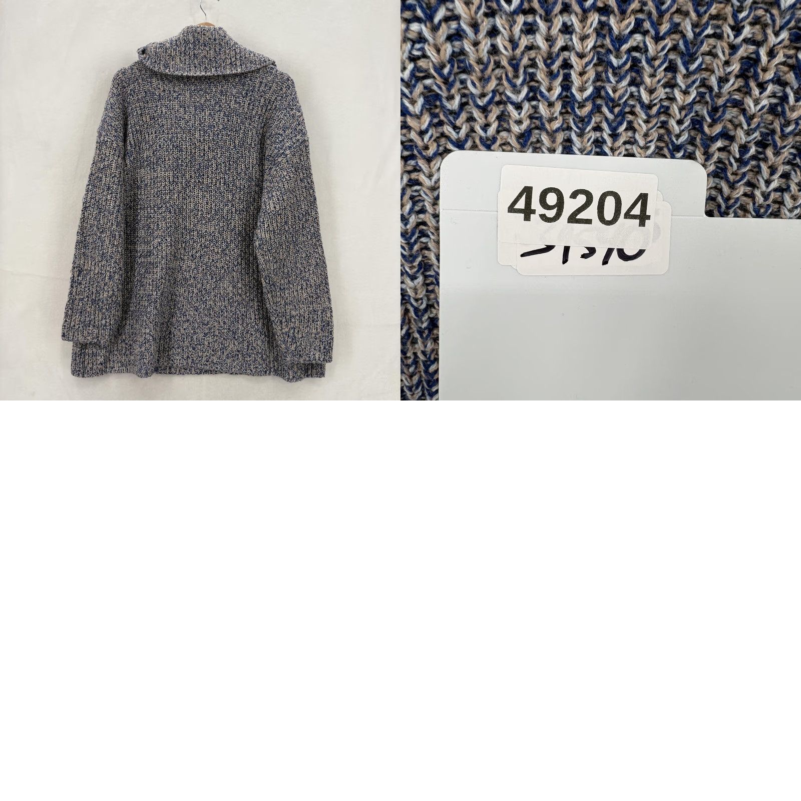 Lands' End VINTAGE Lands' End Sweater Womens 2X Blue Marled Cowl Neck Chunky Knit Pullover Relaxed Size XXL / US 16-18 / IT 52-54 - 9 Thumbnail