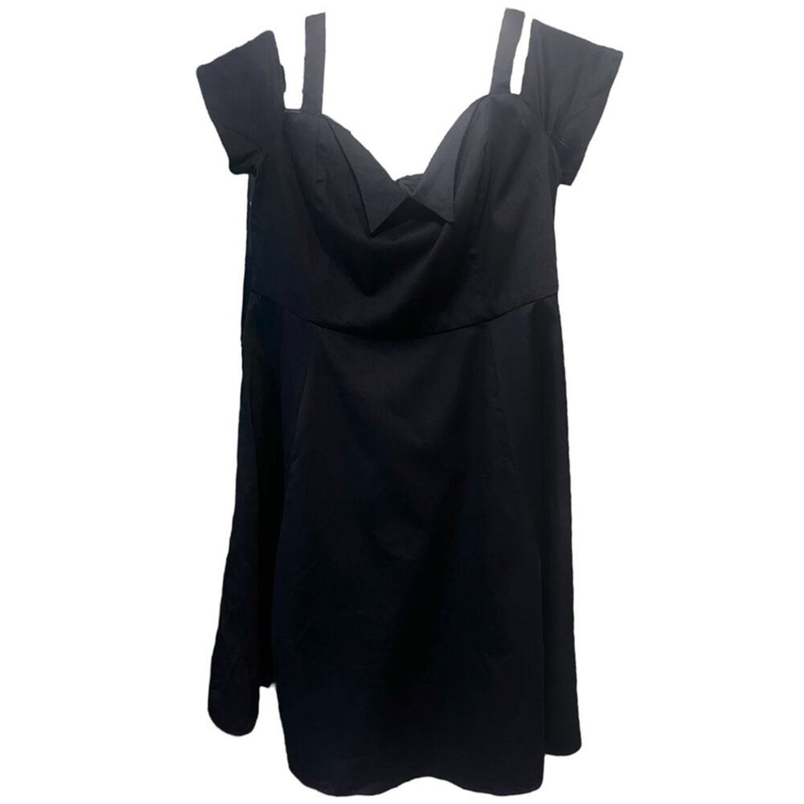 Torrid Torrid Black Off the Shoulder Mini Dress with Peter Collar Size XL / US 12-14 / IT 48-50 - 1 Thumbnail