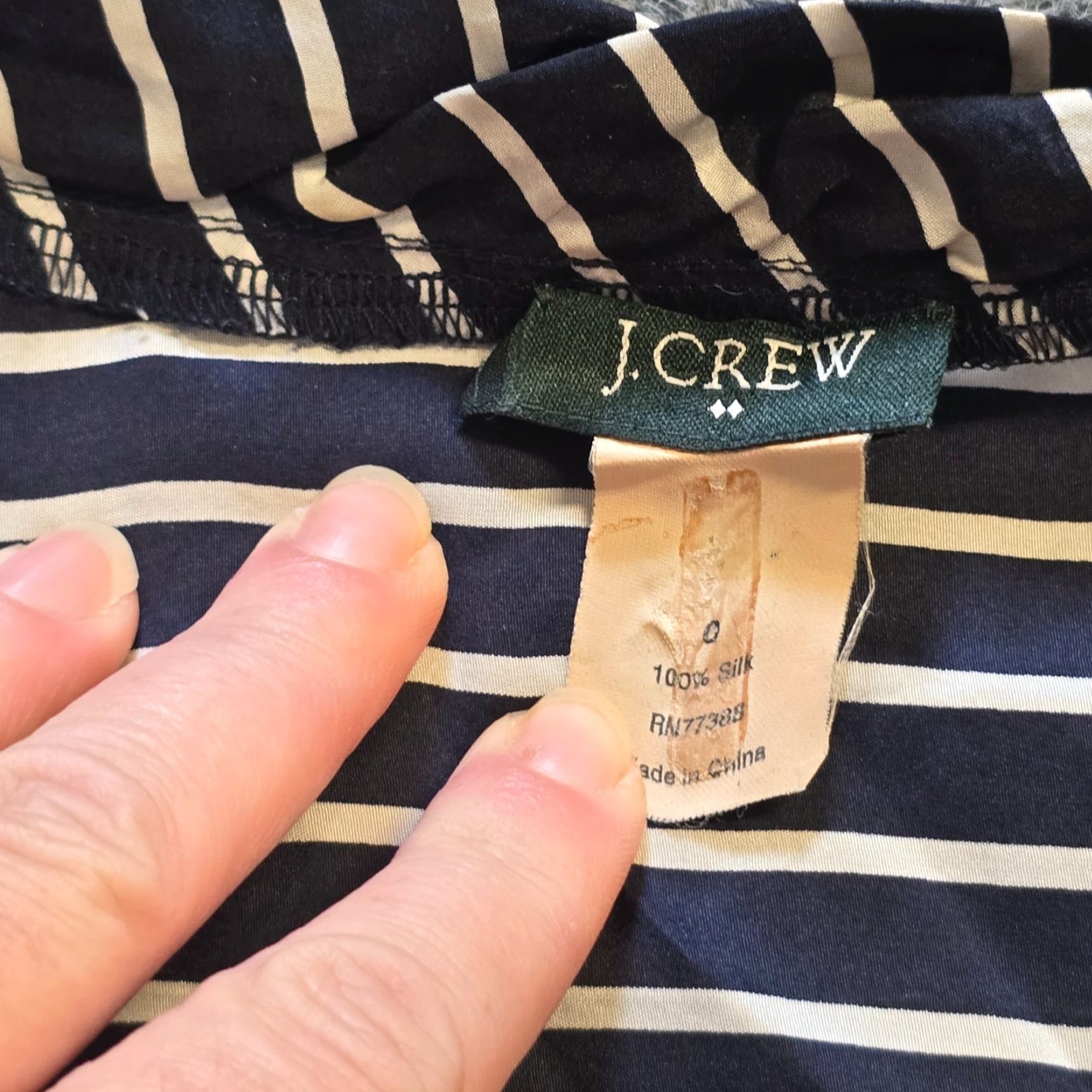 J.Crew J.CREW Top Womens Size 0 Blue White Silk Sleeveless Striped Nautical Capsule Tank Shirt Regular Womens Size XS / US 0-2 / IT 36-38 - 4 Thumbnail