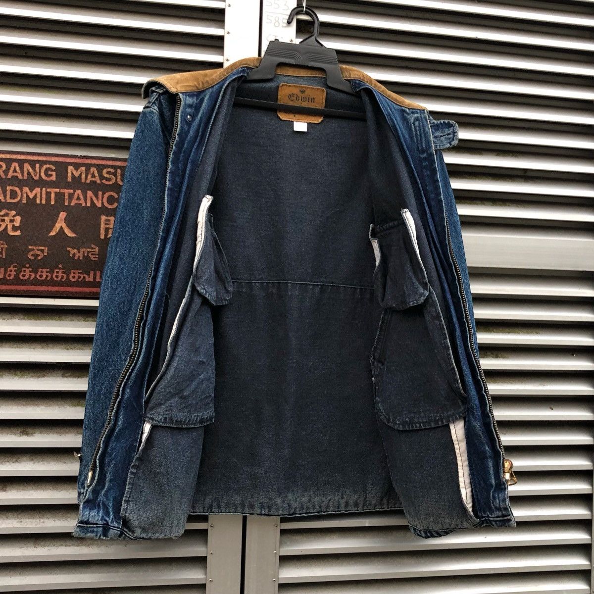 Edwin Vintage Edwin Distressed Denim Chore Work Jacket Size US L / EU 52-54 / 3 - 5 Thumbnail