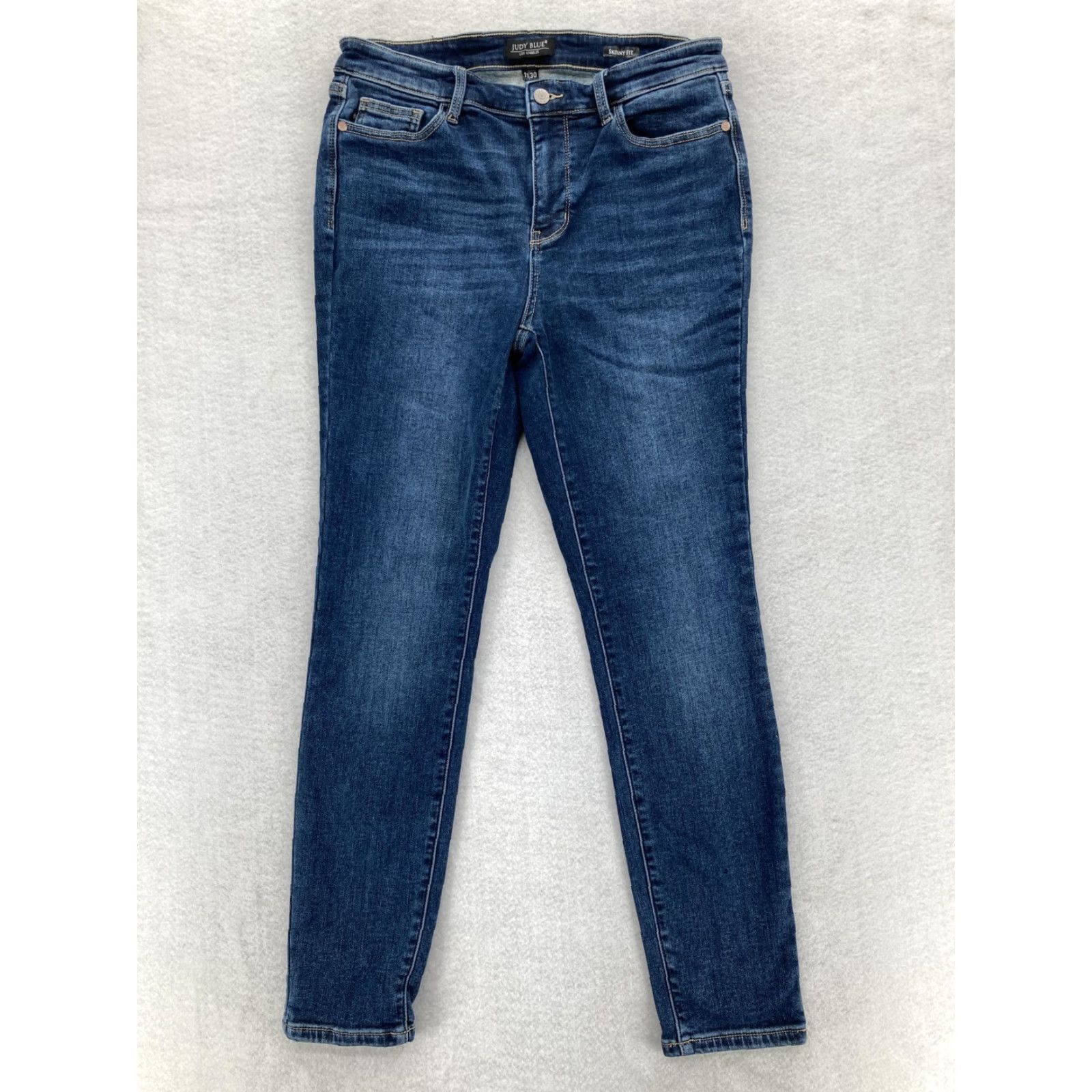 Denime Judy Blue Jeans Womens Skinny Dark Wash Stretch Denim 11/30 Preppy Slim Rise Mid 28in Inseam Size 30" / US 8 / IT 44 - 2 Thumbnail