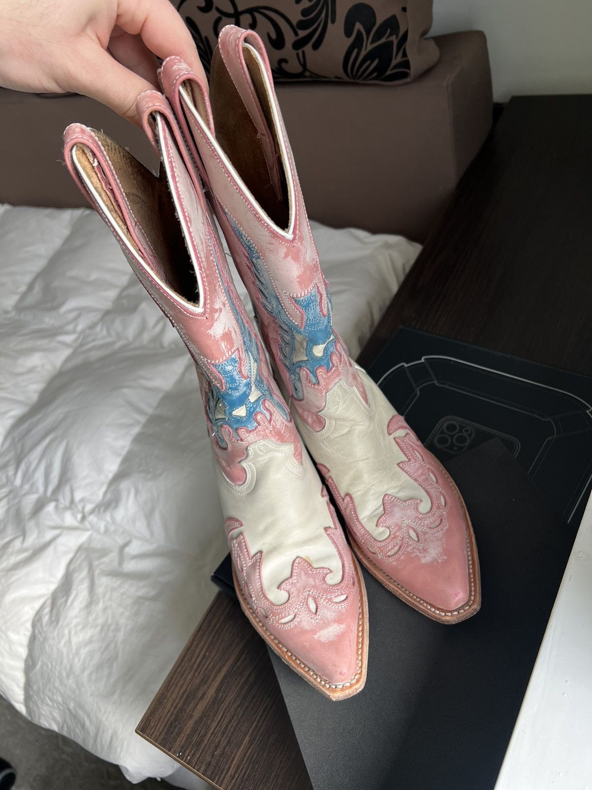 Cowboy Equipment × Vintage Vintage Western Cowboy Leather Buffalo Boots y2k Size US 8 / IT 38 - 3 Thumbnail
