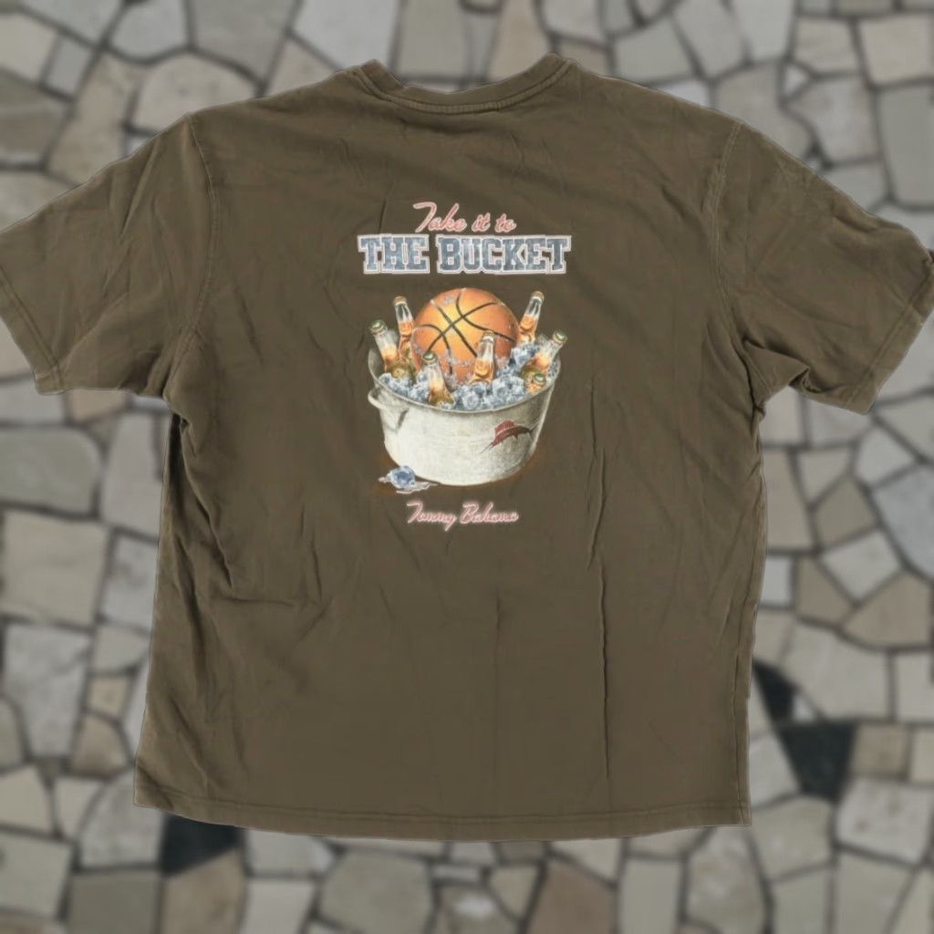 Tommy Bahama Tommy Bahama Shirt Men XL Brown Take it to the Bucket Solid T-Shirt Size US XL / EU 56 / 4 - 1 Thumbnail