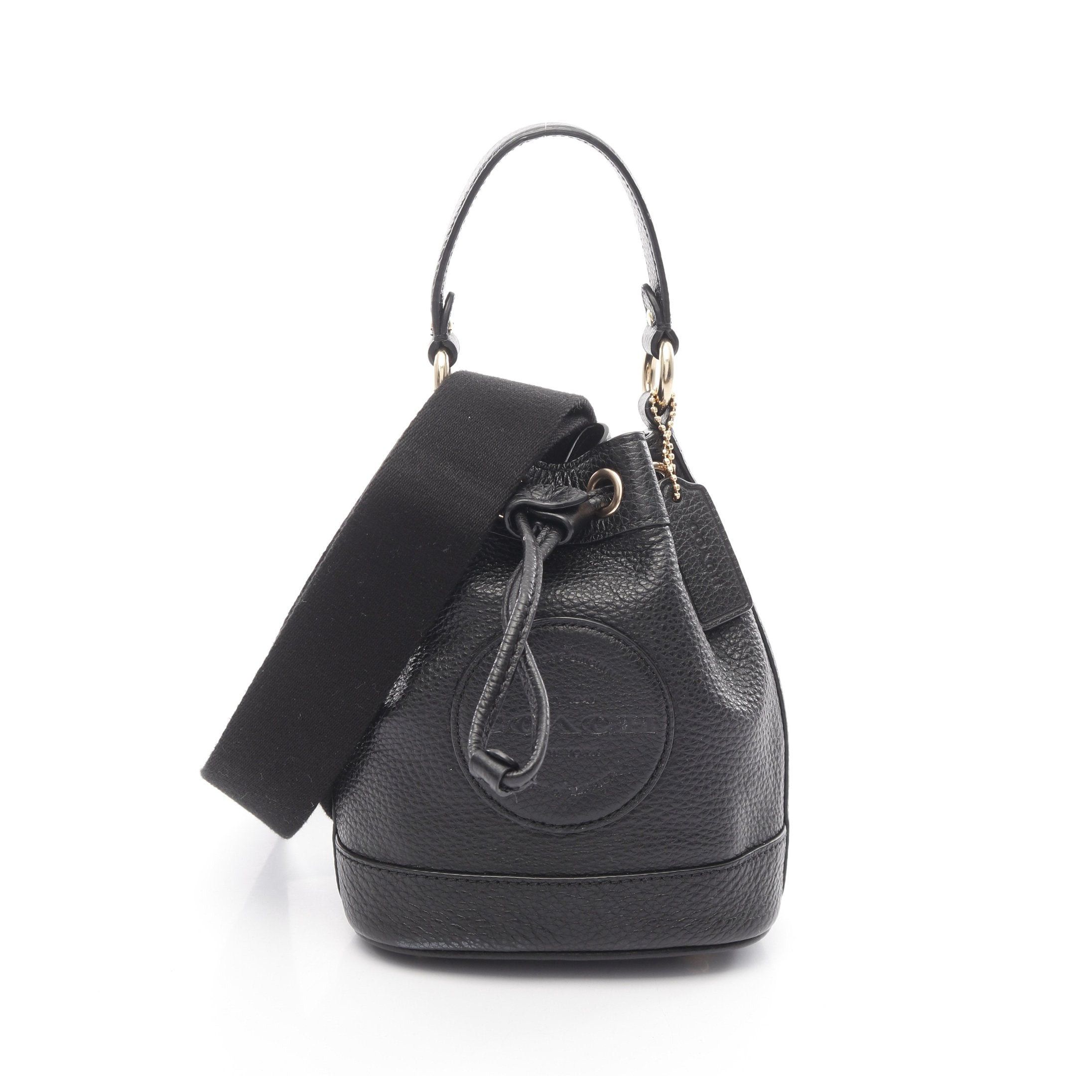 Coach Coach Dempsey Drawstring Bucket Bag 15 Handbag Leather Black Size ONE SIZE - 1 Thumbnail