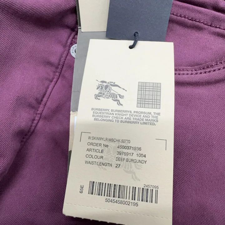 Burberry Burberry Burberry Dark Purple Casual Pants for Men-2507 Size US 27 - 5 Thumbnail