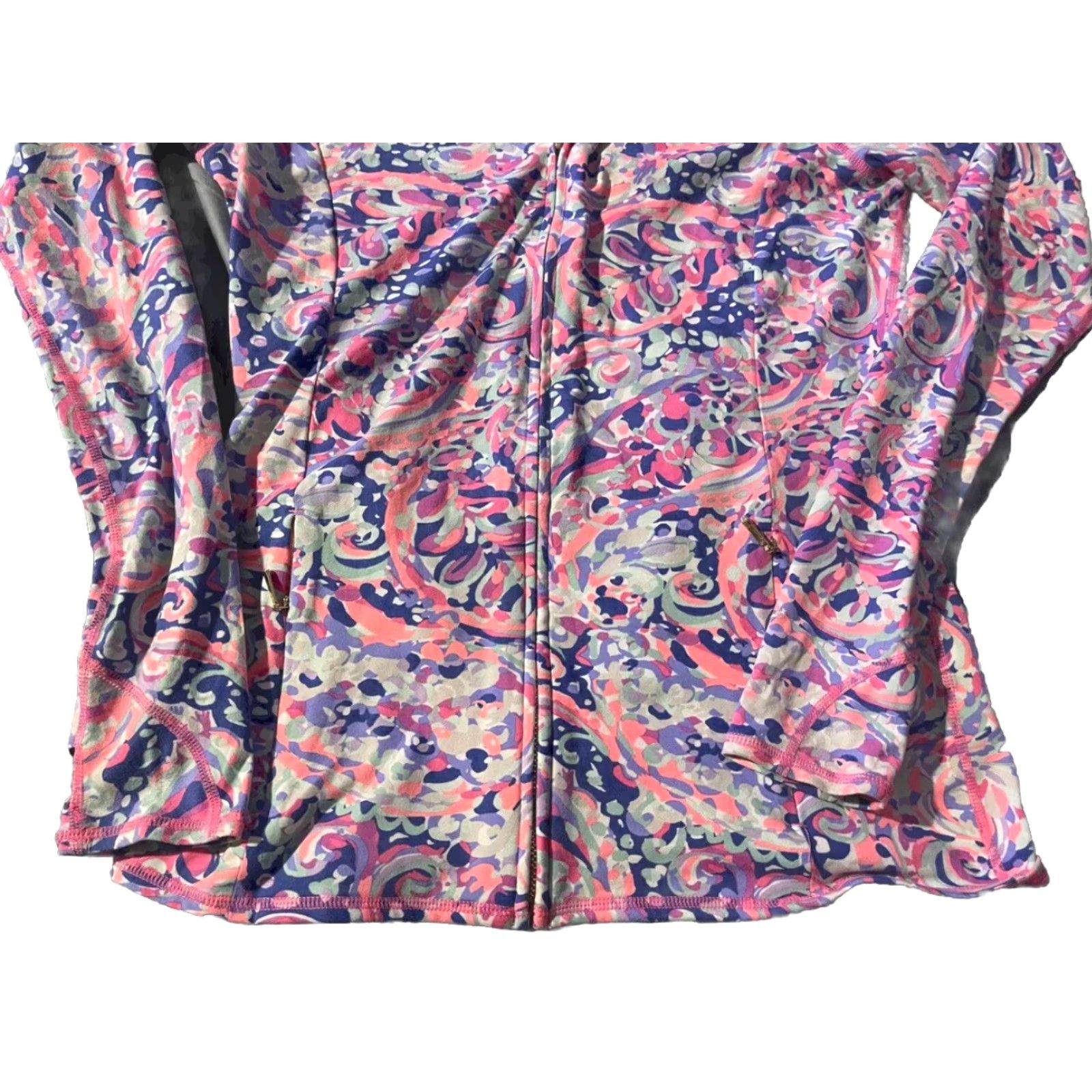 Lilly Pulitzer Lilly Pulitzer Luxletic Full Zip Jacket XS Women's Pink Athletic Collared Long Sleeve Size XS / US 0-2 / IT 36-38 - 2 Thumbnail