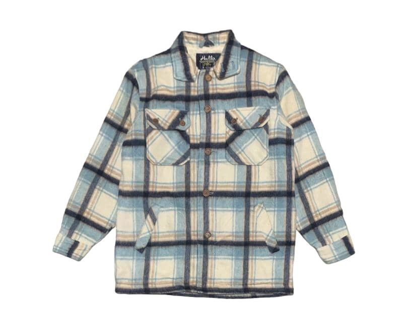 Vintage Japanese Hallo Plaid Wool Flannel Shirt Jacket