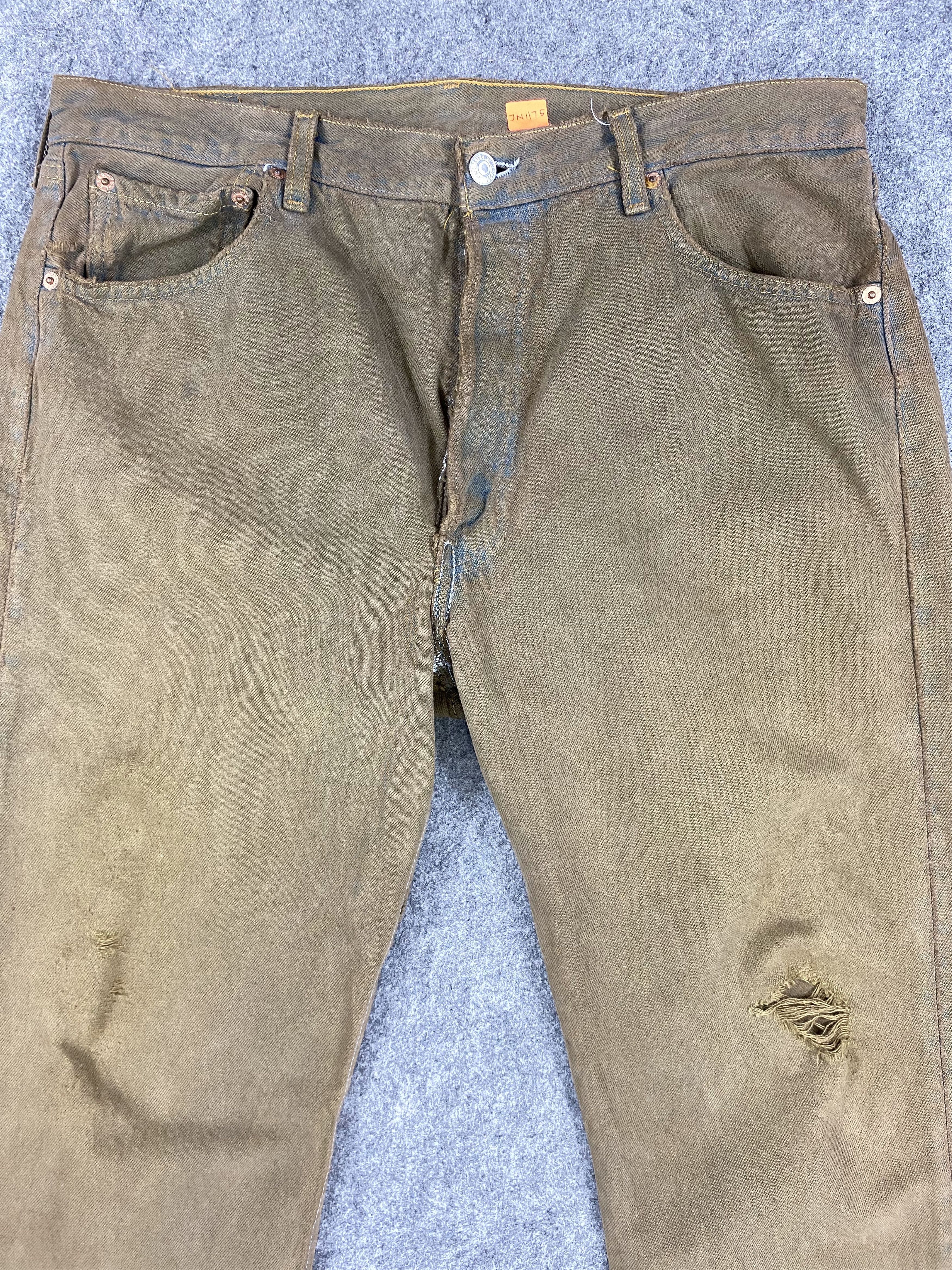 Levi's Earth Tone Vintage Levi's 501 Jeans 35x29 Denim JN1175 Size US 35 - 3 Thumbnail