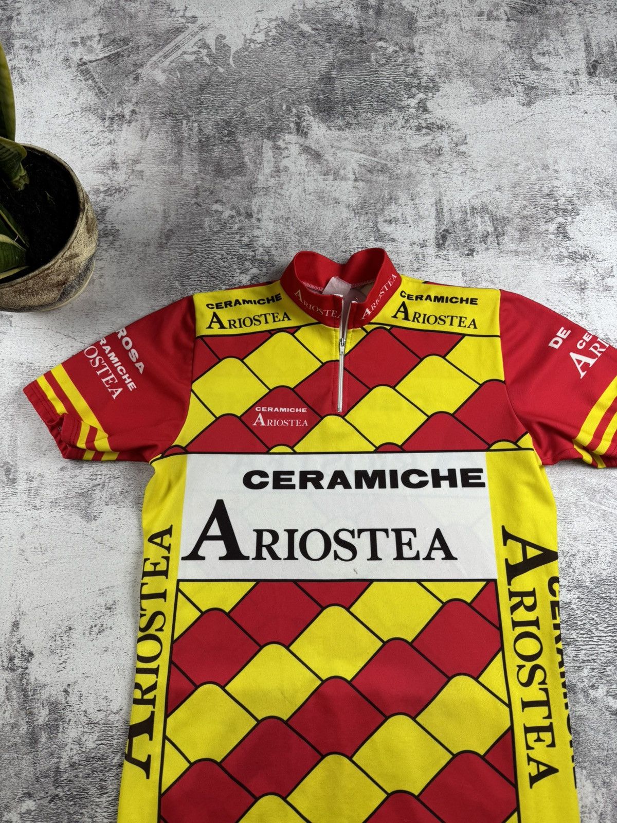 Vintage Vintage Cycling ARIOSTEA Ceramich 1990 Trek Bike Men’s Velo Jersey T Shirt Kit Size US L / EU 52-54 / 3 - 5 Thumbnail