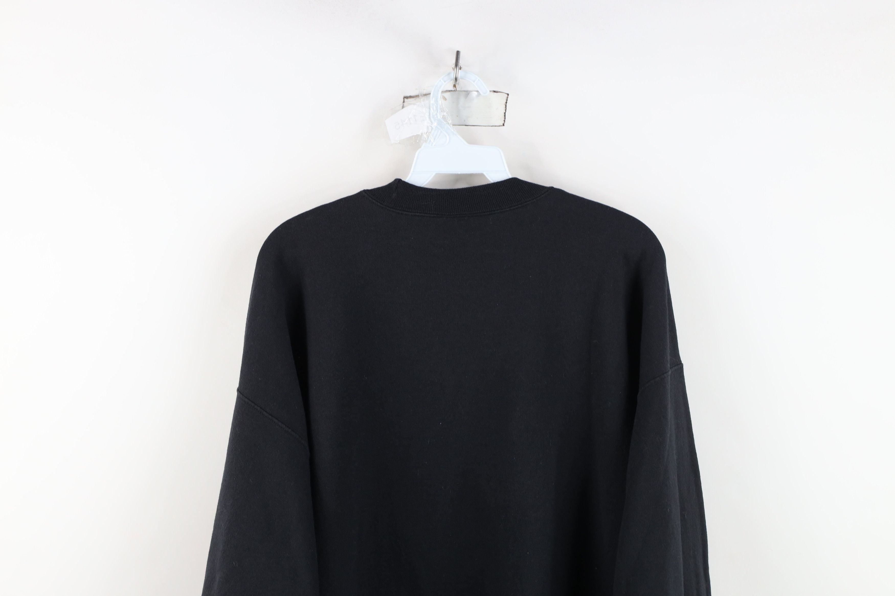 Vintage Vintage 90s Streetwear Blank Crewneck Sweatshirt Black Size US XL / EU 56 / 4 - 10 Thumbnail
