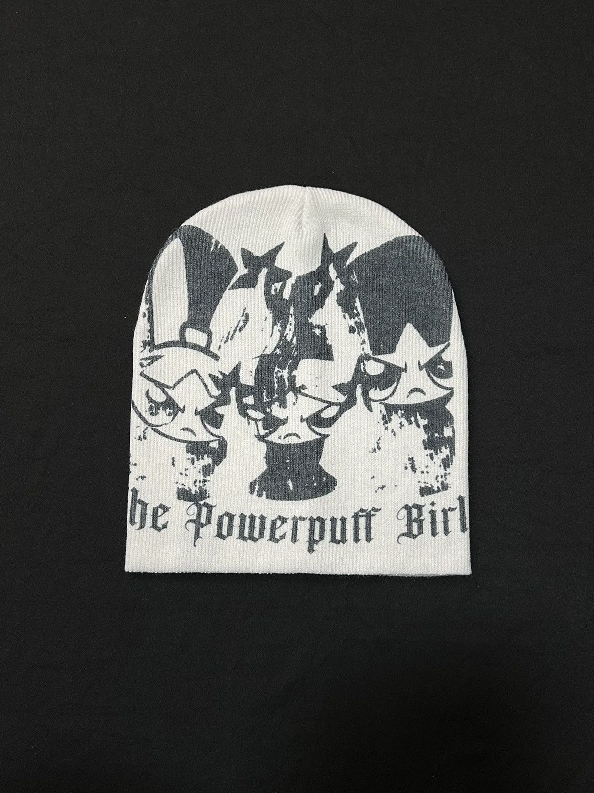 Japanese Brand The Powerpuff Girls Graphic No Cuff Knit White Beanie OS Size ONE SIZE - 1 Thumbnail