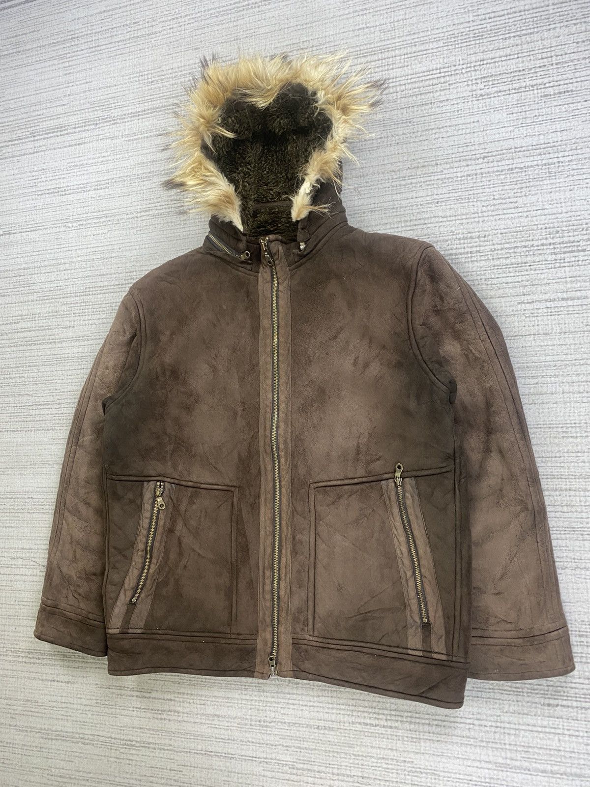 If Six Was Nine × Vintage Vtg University Of Oxford Faux Fur Hoodie Leather Jacket Size US L / EU 52-54 / 3 - 4 Thumbnail